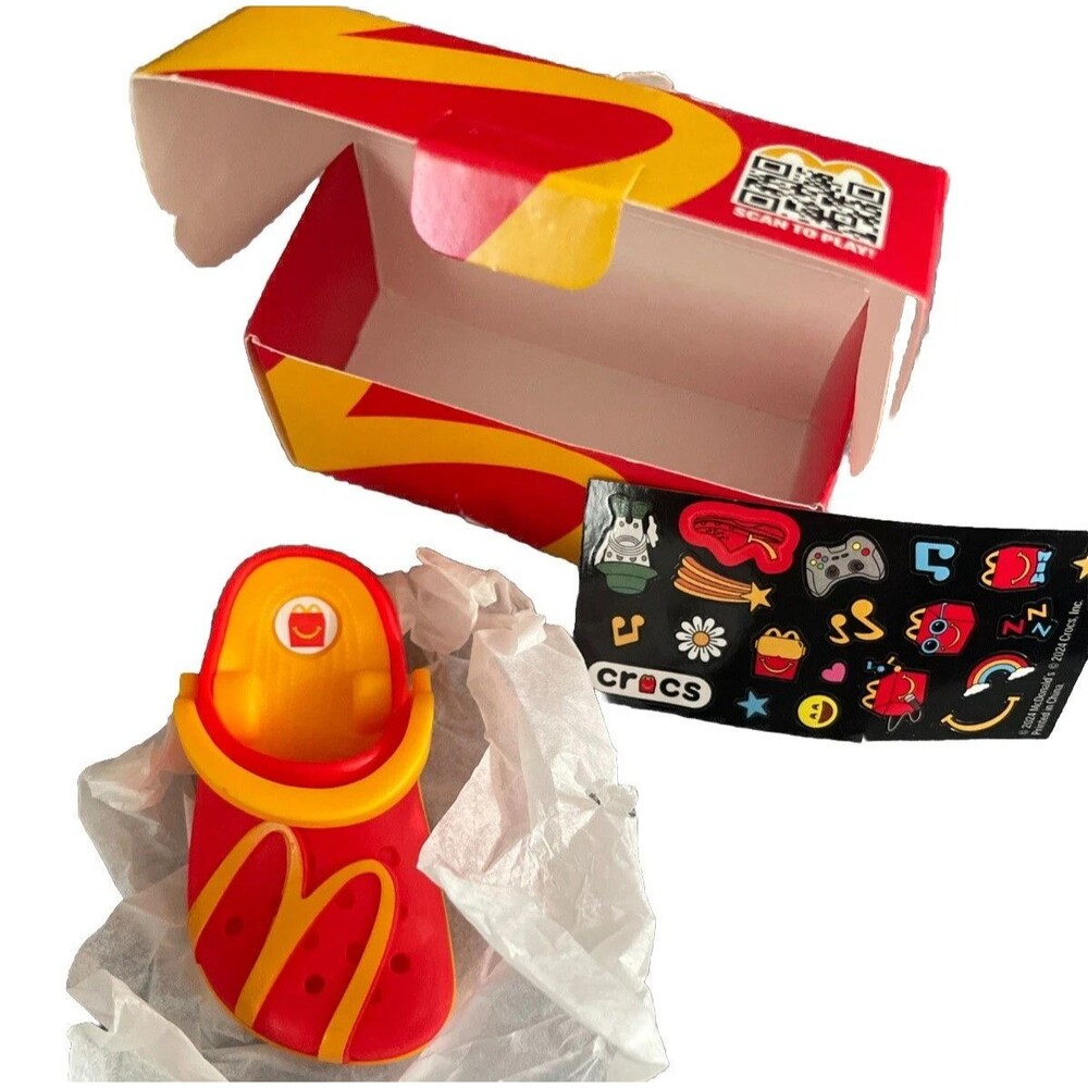 Exclusive No. 4 CROCS Plastic Keychain Clip 2024 McDonald's HAPPY MEAL TOY Red